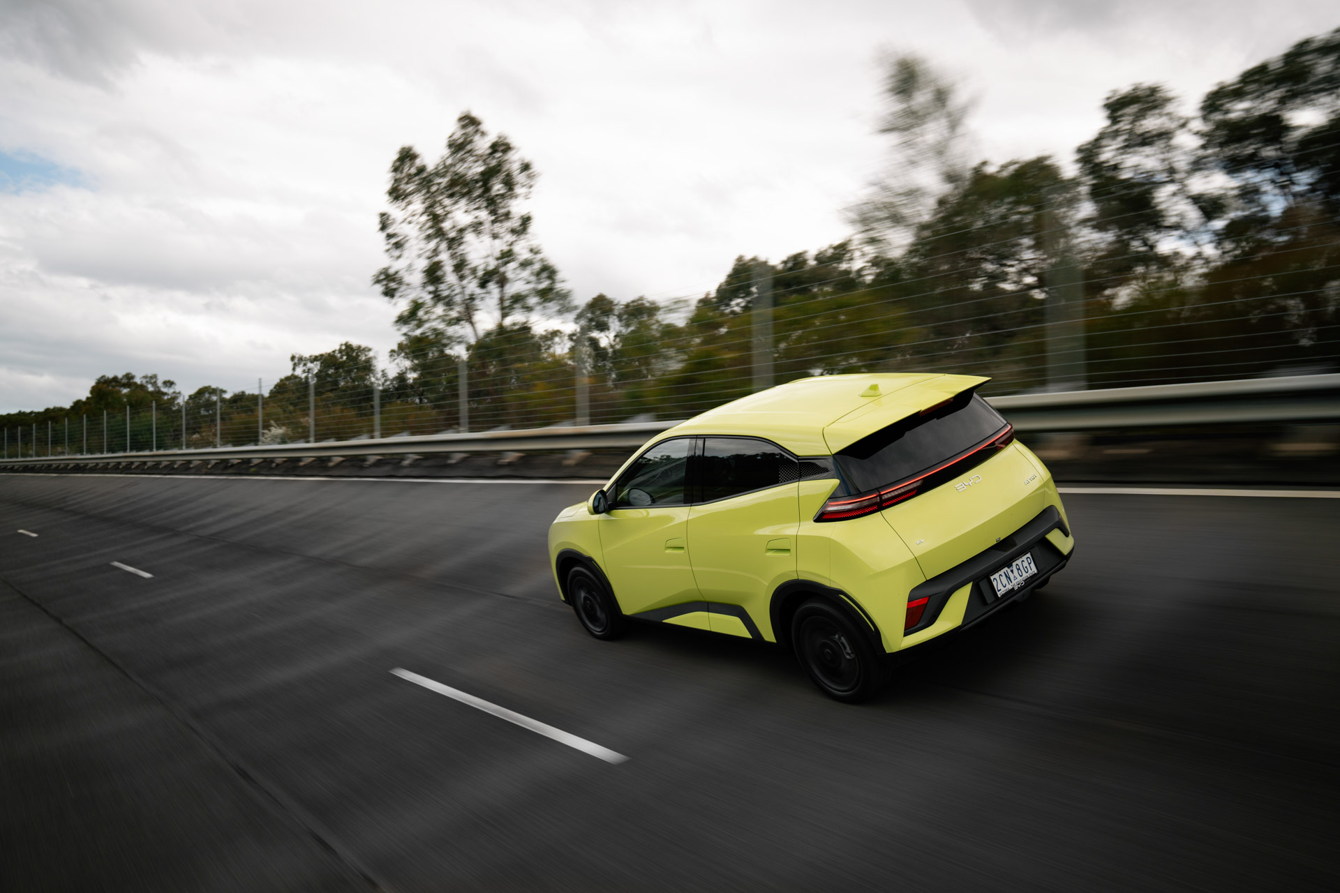BYD Atto 1 Sprout Green on test track