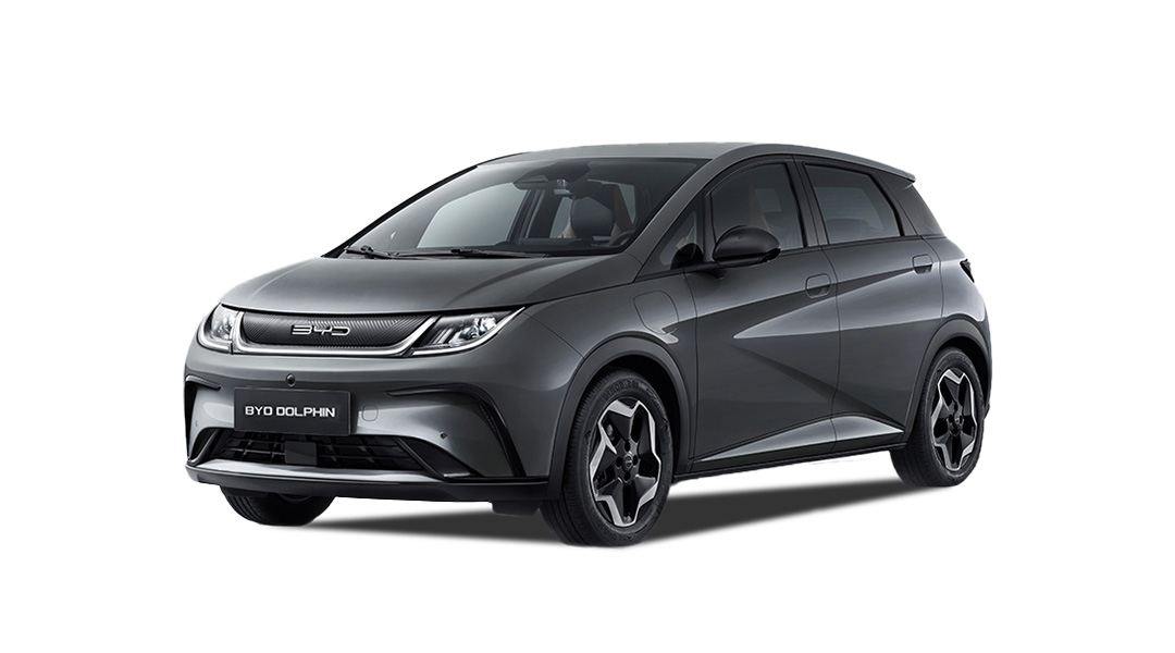 BYD Dolphin Compact EV Dark Grey on White Background