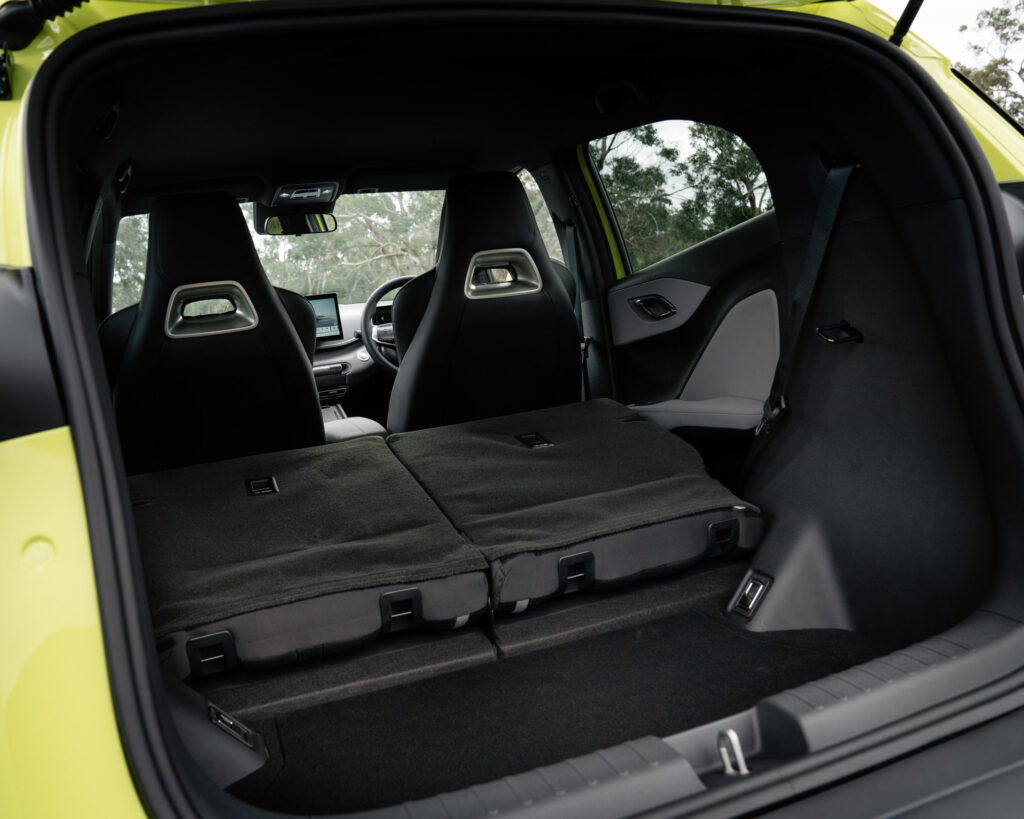 BYD Atto 1 with rear folded seats and trunk space