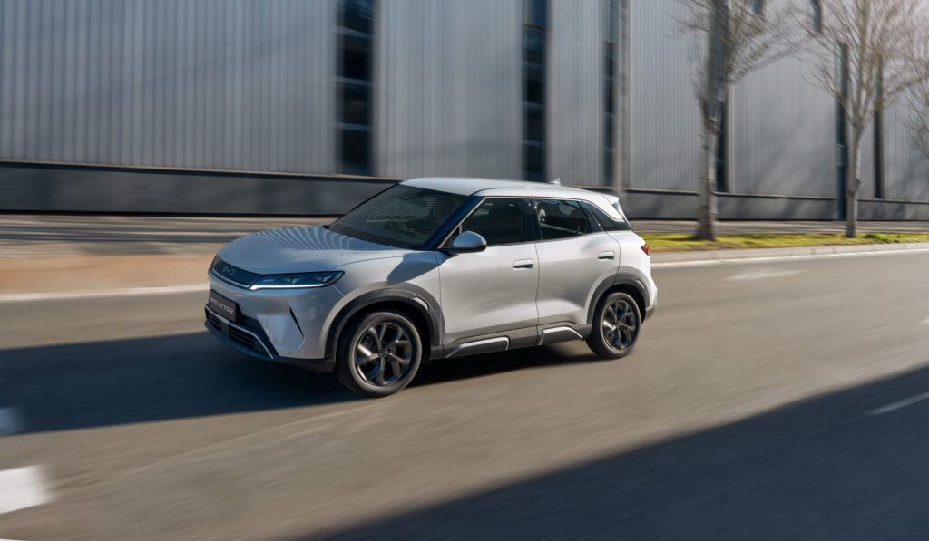 BYD Atto 2 White Driving on Road