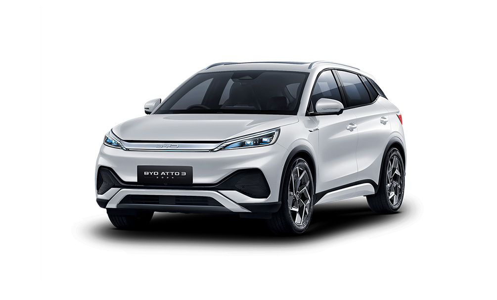 BYD ATTO 3 White on blank background