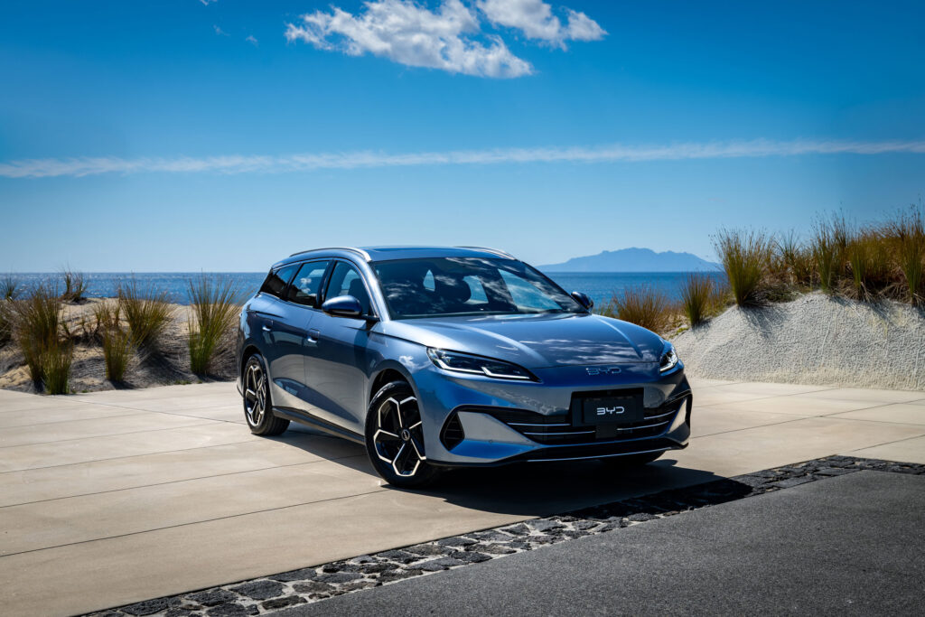 BYD Seal 6 Touring parked at NZ beach