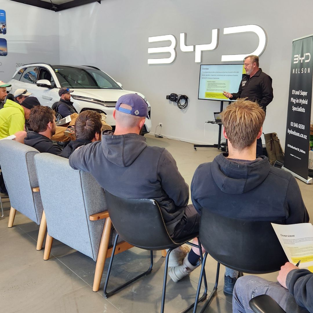 Trade Master EV Electrician Workshop at BYD Nelson showroom